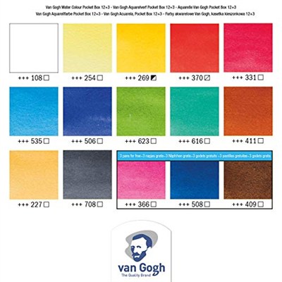 Van Gogh Sulu Boya Seti 12+3 Renk X Tablet - Plastik Kutulu