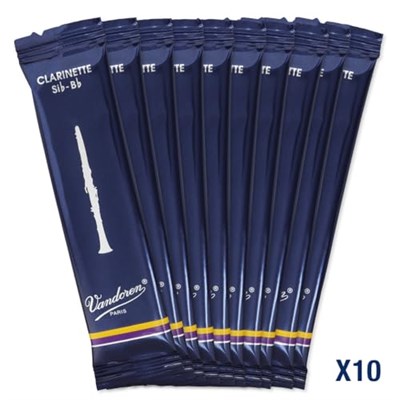 Vandoren CR105 Bb Klarnet Geleneksel Kamış Gücü 5; 10lu Kutu - Seçenekler: Strength 1, 2, Strength 2.5, Strength 5, Klarnet...