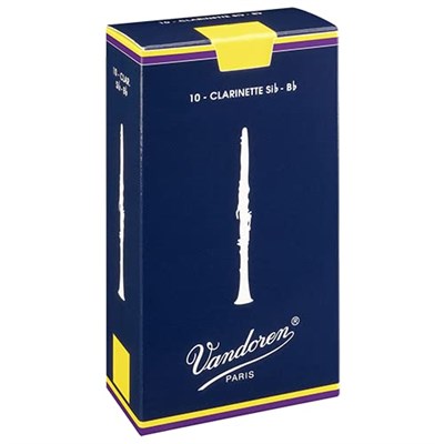 Vandoren CR105 Bb Klarnet Geleneksel Kamış Gücü 5; 10lu Kutu - Seçenekler: Strength 1, 2, Strength 2.5, Strength 5, Klarnet...