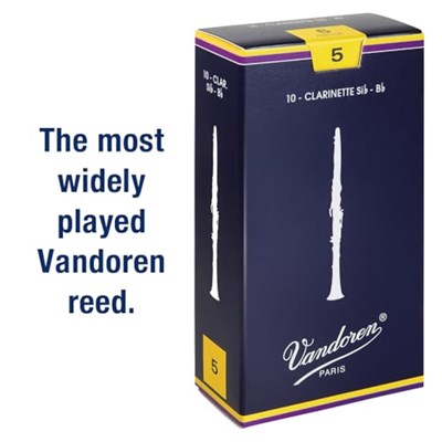 Vandoren CR105 Bb Klarnet Geleneksel Kamış Gücü 5; 10lu Kutu - Seçenekler: Strength 1, 2, Strength 2.5, Strength 5, Klarnet...
