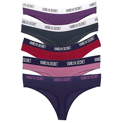 Vanilya Secret Kadın Beli Bant Lastikli Pamuklu Tanga 5Lİ Paket