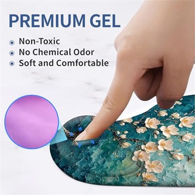 Varsamp ergonomik fare altlığı, bilek desteği ile, rahat jel bilek ve kaymaz PU taban ile ağrı kesici, bilgisayar, dizüstü bilgisayar, ofis, ev için (çiçek-4)