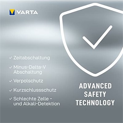 VARTA Akü şarj cihazı, 4 x AA 2100 mAh dahil, şarj edilebilir AA/AAA/9V ve USB cihazlar için, LCD Plug Charger+, tek yuvalı şarj, siyah