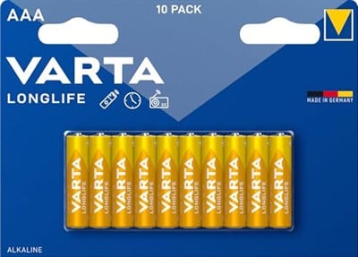 VARTA Longlife AAA Alkalin kalem pil 10lu paket