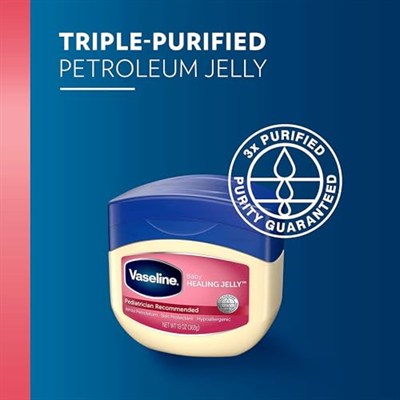 Vaseline Petroleum Jelly Bebek Cilt Bakımı Koruyucu ve Saf 4 Sayım Kuru Cildi Tedavi Eder ve Bezin Döküntüsünden Şişmiş Cildi Önler Hipoalerjenik ve Ciltte Nazik 13 Oz