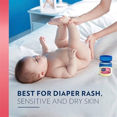 Vaseline Petroleum Jelly Bebek Cilt Bakımı Koruyucu ve Saf 4 Sayım Kuru Cildi Tedavi Eder ve Bezin Döküntüsünden Şişmiş Cildi Önler Hipoalerjenik ve Ciltte Nazik 13 Oz