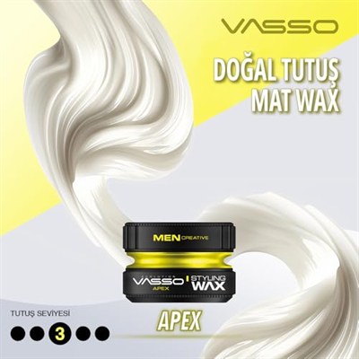 VASSO Saç Şekillendirici Mat Wax | Tüm Saç Tipleri | Doğal Tutuş ve Mat Görünüm | MATTE PASTE Apex 150 ml