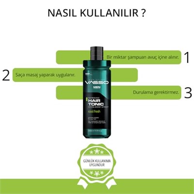 VASSO Saç Toniği | Tüm Saç Tipleri İçin | Besleyici | cool fresh 260 ml