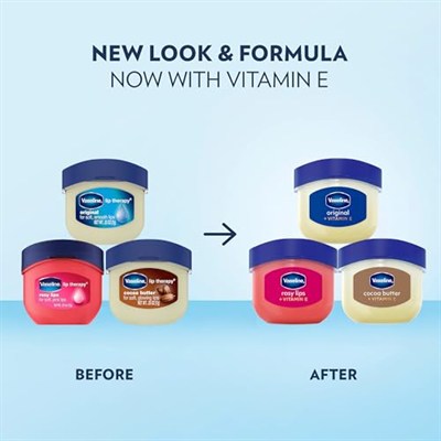 Vazelin Dudak Terapisi Çeşitliliği 3lü Paket - Orijinal, Pembe Dudaklar, Mini Kavanozlarda Kakao Yağı Dudak Balsamı Nemlendiricileri, 0.5 oz Ea