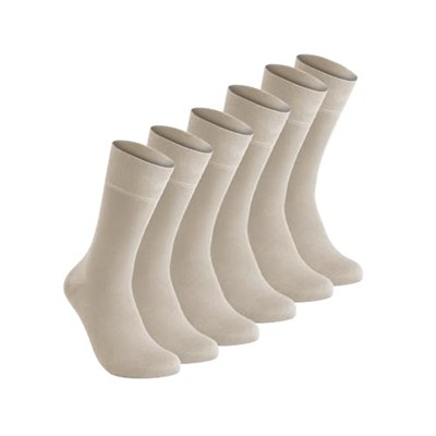 Vegan Ve Organik Bambu Unisex Soket Bej Çorap 6lı