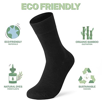 Vegan Ve Organik Bambu Unisex Soket Siyah Çorap 6lı