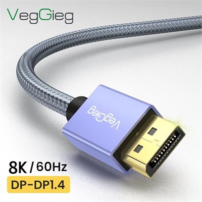 VegGieg 8K/60Hz 4K/165Hz 2K/240Hz DisplayPort 1.4 Kablo 1.5 Metre - Seçenekler: 1.5 Metre, 1 Metre, 2 Metre, 3 Metre, 5 Metre