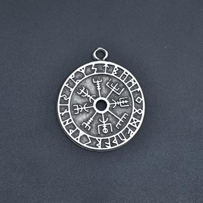 Vegvisir Pusula - Viking Sembol Örme Zincir Kolye - Gümüş Kaplama - Erkek Kadın Kolye - No:1379