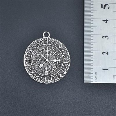 Vegvisir Viking Pusulası Örme Zincir Kolye - Gümüş Kaplama - Erkek Kadın Kolye - No:1523