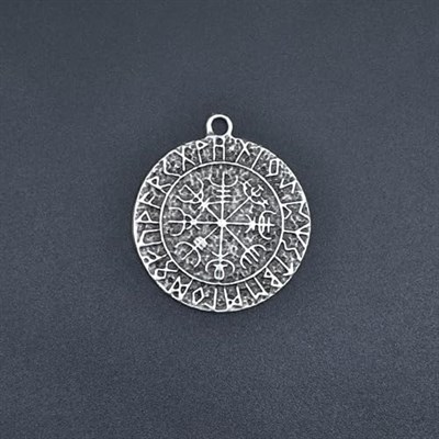 Vegvisir Viking Pusulası Örme Zincir Kolye - Gümüş Kaplama - Erkek Kadın Kolye - No:1523