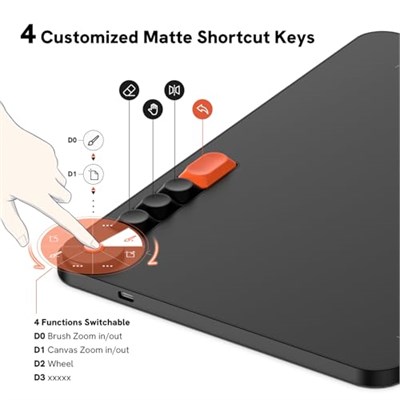 Veikk VO1060 10x6 4 Kısayol Tuşlu Sağ/Sol El Uyumlu Grafik Tablet+Kalem