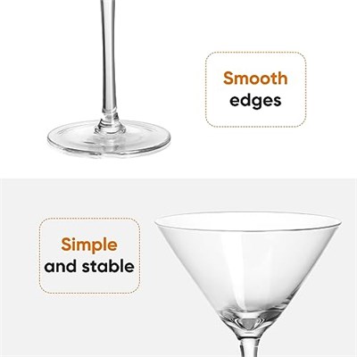 VENVENWEAVS Martini Bardakları 2li Set, El Üflemeli Kristal Martini Bardakları, Espresso Martini, Cosmopolitan, Manhattan,Gimlet,Home Bar,Kokteyl Partisi,Martini Züccaciye Hediye seti