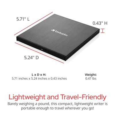 Verbatim Ultra HD 4K Blu-ray Yazıcı USB-C, Siyah