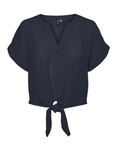 VERO MODA VMGABBI SS CROPPED TIE TOP WVN GA Tişört Kadın