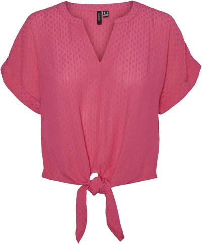 VERO MODA VMGABBI SS CROPPED TIE TOP WVN GA Tişört Kadın