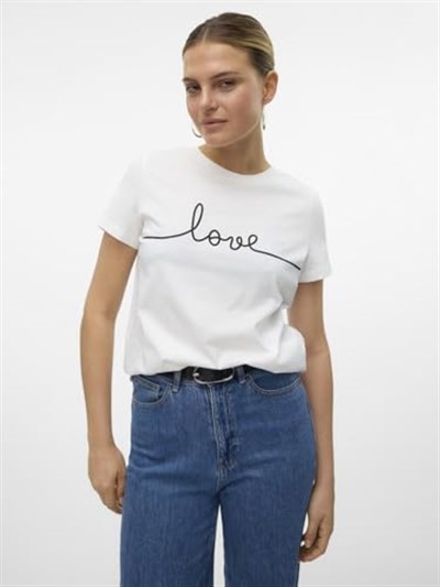 VERO MODA VMKAMI S/S O-NECK T-SHIRT JRS BTQ GA Tişört Kadın