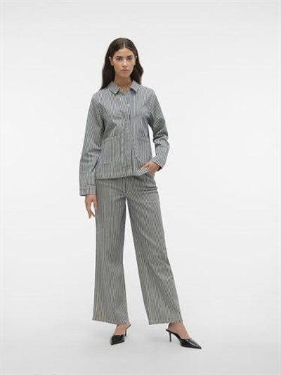 VERO MODA VMKATHY HR LOOSE WIDE STRIPED JEANS Kot Pantolon Kadın