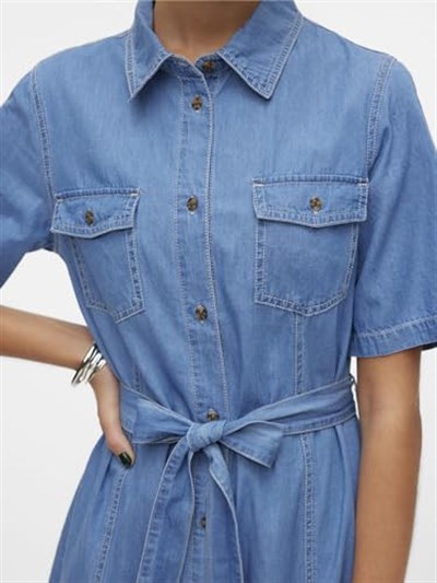 VERO MODA VMVIO 2/4 REG 7/8 SHIRT DRESS YO337 Elbise Kadın