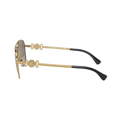 Versace Çocuk Güneş Gözlüğü Altın Çerçeve, Kahverengi Ayna Altın Lensler, 52MM, Altın/Kahverengi Ayna