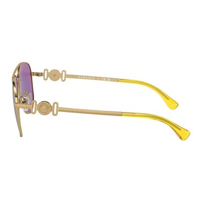 Versace Çocuk Güneş Gözlüğü Altın Çerçeve, Açık Yeşil Ayna Yeşil Lensler, 52MM, Altın/Açık Yeşil Ayna Yeşil