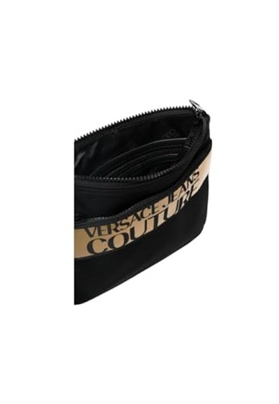 VERSACE JEANS COUTURE erkekler crossbody çanta siyah - altın, Siyah - Altın, One Size