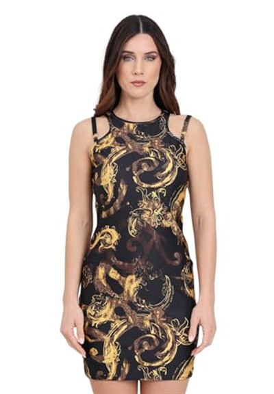 Versace Jeans Couture Kadın Mini Gündelik Elbise Desenli Bodycon Mini Elbise