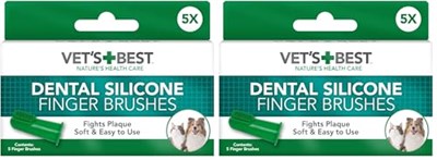 Vets Best Vet’s Best™ Kedi ve Köpekler için Silikon Başlıklı Parmak Diş Fırçası (2 paketi) - Seçenekler: Ölçü Birimi (2 paketi), Ölçü Birimi