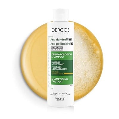 VICHY Dercos Anti Dandruff Kuru Saçlar İçin Kepek Karşıtı Şampuan 200 ml | Salisilik Asit ve Selenyum Sülfür, Kaşıntıyı Yatıştırır, Besler, Dermatolojik