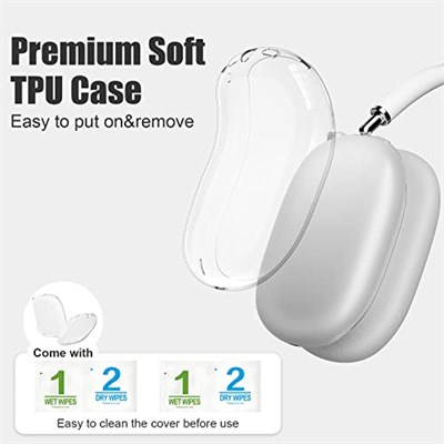 VICHYIE AirPods Max İçin Şeffaf Yumuşak TPU Kılıf, Çizilmez Koruyucu Kapak, Kulaklıklar İçin Aksesuarlar