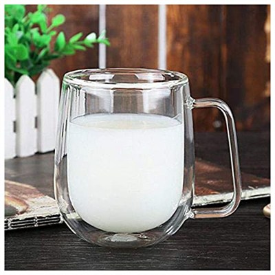 Vicloon Çift Duvar Cam Kupa, Isı Yalıtımlı Bardak Bardak, Saplı 250 ml, Çay Su Bardakları, Kahve, Süt, Cappuccino, Espresso, Şeffaf Bira, 2li Set