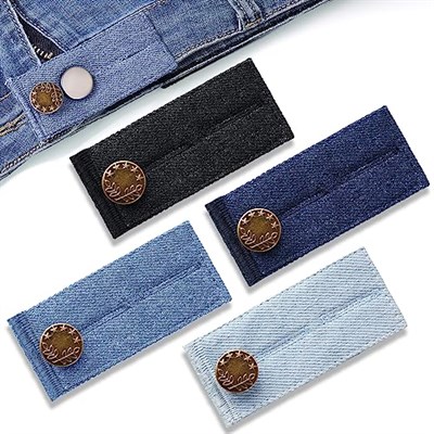 Vicloon Kot Bel Uzatıcılar, 4 Adet Bel Genişletici Düğme, Pantolon Uzatıcılar Bel Bandı Uzatıcılar, Pantolon Kot Etek Pantolon için Ayarlanabilir Bel Bandı Genişleticiler - 4 Renk