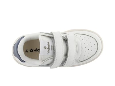 victoria Unisex Tiempo Deri Efektli Düşük Top Spor Ayakkabılar ve Kontrast Parçalar ve Kayışlar 1124104 Çocuklar için