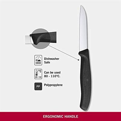 Victorinox 6.7403 SwissClassic 8cm Düz Soyma Bıçağı, Siyah