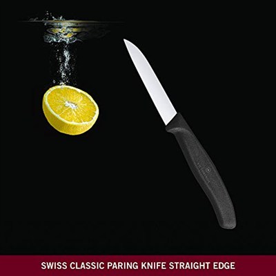 Victorinox 6.7403 SwissClassic 8cm Düz Soyma Bıçağı, Siyah