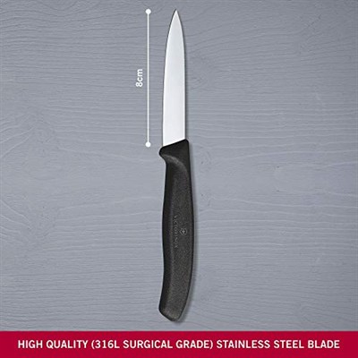 Victorinox 6.7603 Soyma Bıçağı, Unisex, Siyah, 8Cm