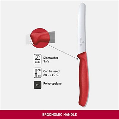 Victorinox 6.7831 SwissClassic 11cm Domates & Sosis Bıçağı, Paslanmaz Çelik Kirmizi, Classic