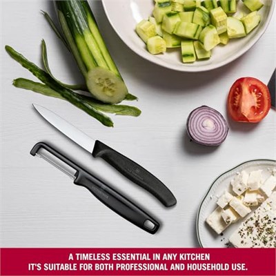 Victorinox 6.7113.21 Swiss Classic 2li Bıçak ve Soyacak Set, Siyah