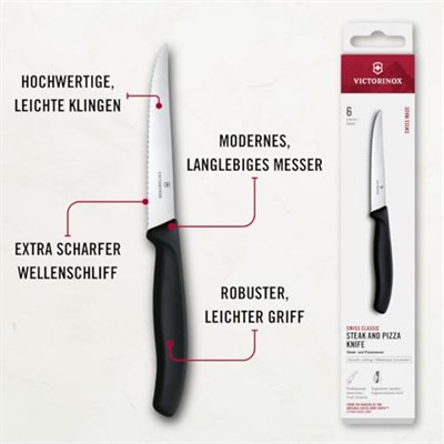 Victorinox 6.7233.6 Mutfak 6lı Steak-Biftek Bıçağı (Blisterli)