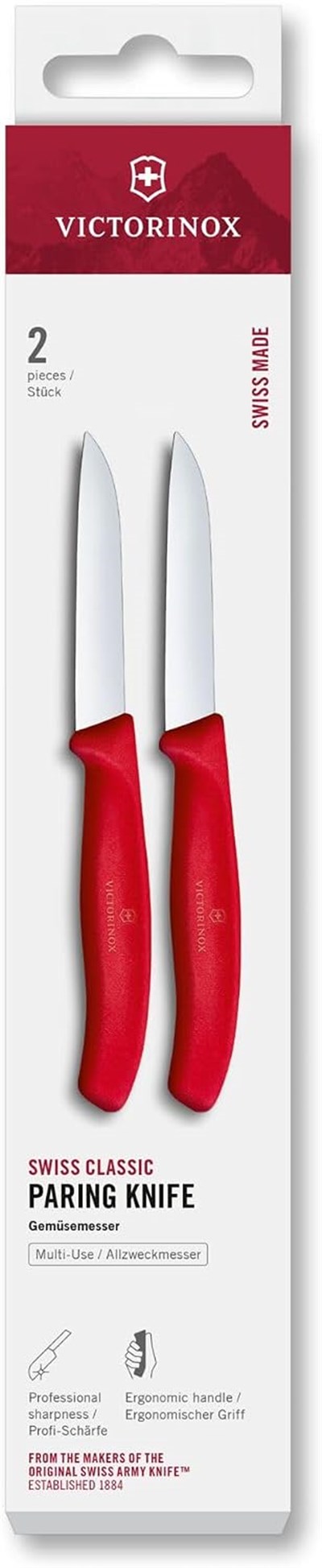 Victorinox 6.7491.2C1 Swiss Classic 2li Soyma Bıçağı Set, Kırmızı