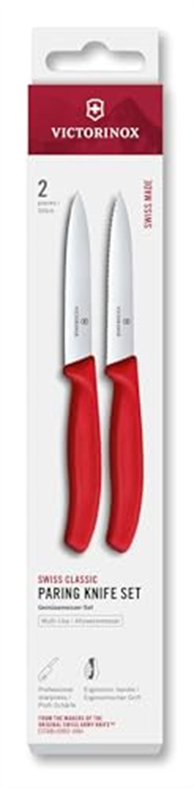 Victorinox 6.7791.2C1 Swiss Classic 2li 10cm Soyma Bıçağı Set, Kırmızı