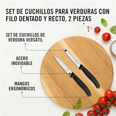 Victorinox 6.7793.2 Swiss Classic 2li 10cm Soyma Bıçağı Set, Siyah
