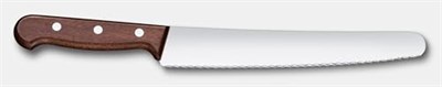Victorinox Ahşap ekmek ve pasta bıçağı, tırtıklı kenarlı, 22 cm uzunluğunda paslanmaz çelik bıçak, ergonomik ahşap sap, akçaağaç