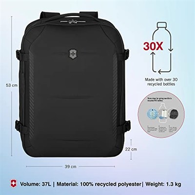 Victorinox Crosslight, Boarding Bag, Siyah, Siyah, Talla única, Daypack