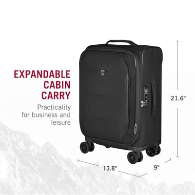 Victorinox Crosslight Frequent Flyer Carry-On - Seyahat Temelleri için Hafif Tekerlekli Bavul - Katlanabilir Düzenleyicili Genişletilebilir Bagaj, Mavi, 43 mm, Sık Uçan Yolcu