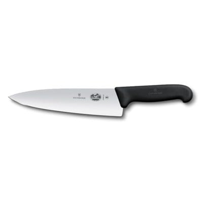 Victorinox Fibrox 20cm Düz Şef Bıçağı, Siyah, Blisterli